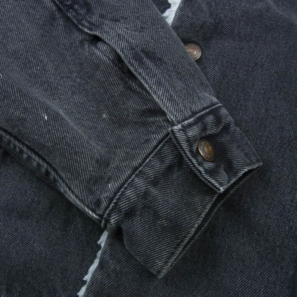 Levi's リーバイス 70609-0270 80s USA製 ボタン裏刻印527 ボア ブラック デニム ジャケット ブラック系 L【中古】