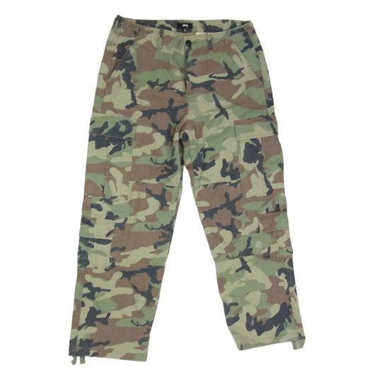STUSSY ステューシー 116586 RIPSTOP SURPLUS CARGO PANT カモ柄 迷彩 カーゴパンツ カーキ系 32【中古】