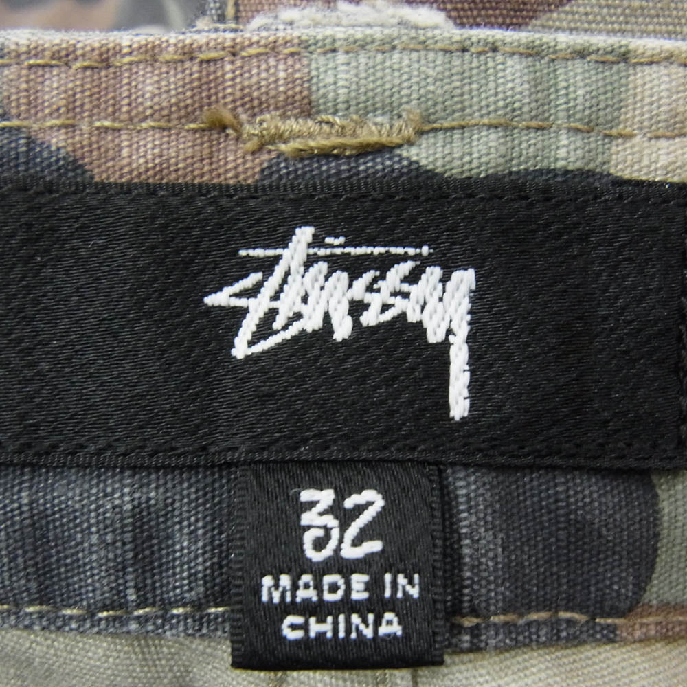 STUSSY ステューシー 116586 RIPSTOP SURPLUS CARGO PANT カモ柄 迷彩 カーゴパンツ カーキ系 32【中古】