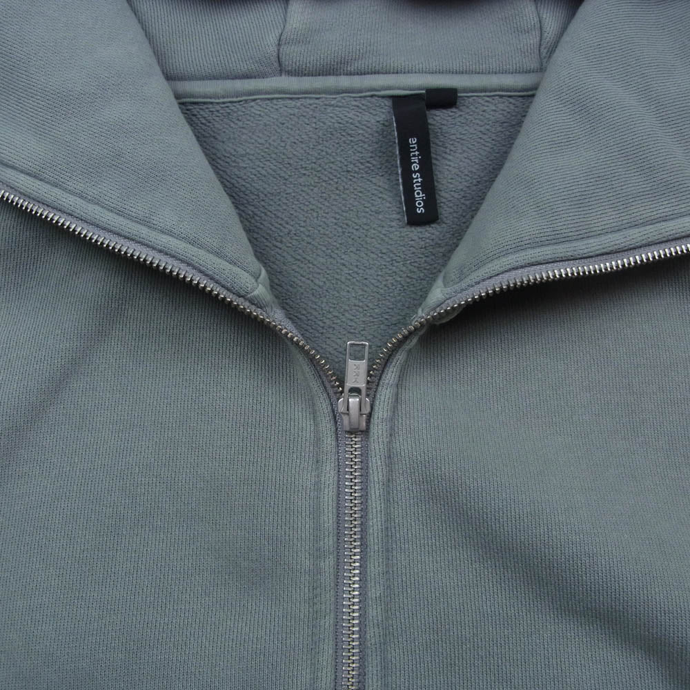 エンタイア スタジオ FULL ZIP HOODIE フル ジップ フーディー パーカー カーキ系 XL【中古】