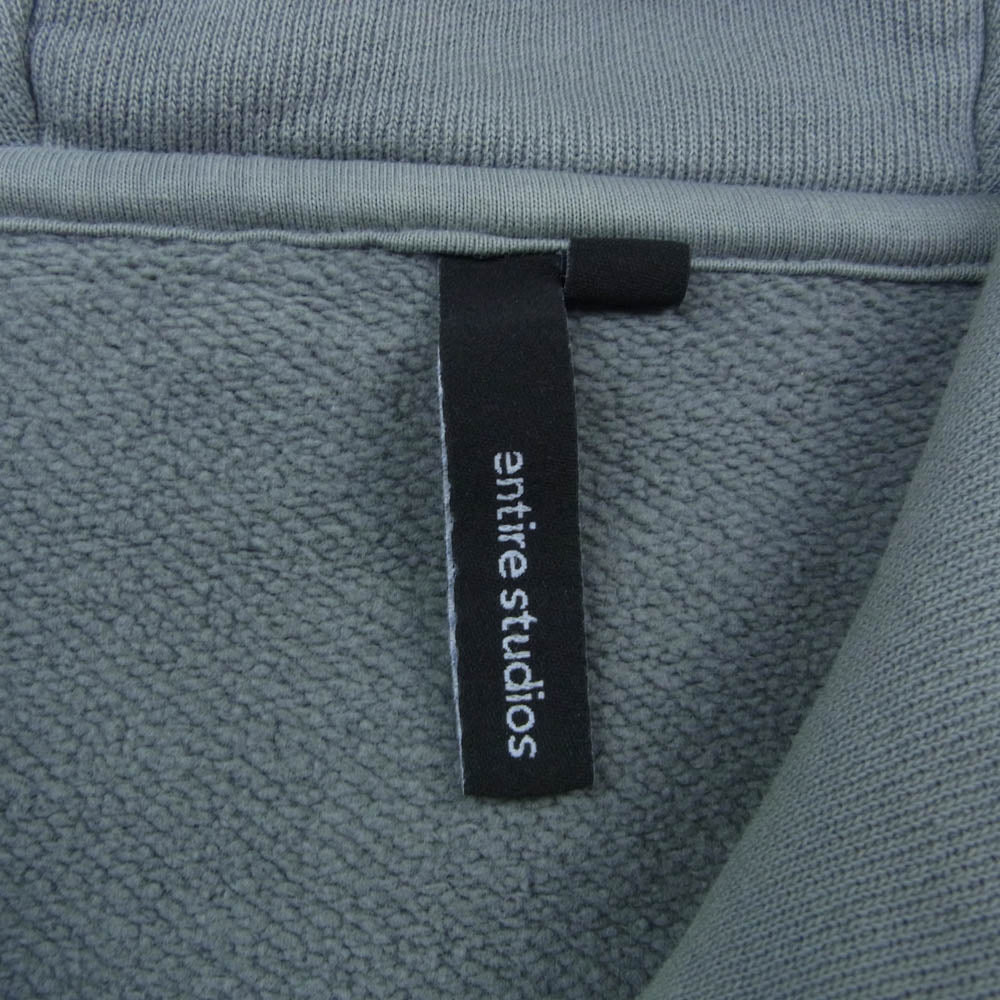 エンタイア スタジオ FULL ZIP HOODIE フル ジップ フーディー パーカー カーキ系 XL【中古】