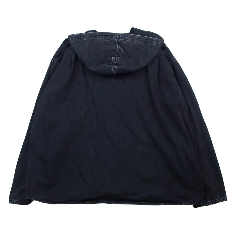 DIESEL ディーゼル 24SS A13033 D-DEWNY-HOOD SHIRT オーバーサイズ フード デニム ジャケット 長袖 シャツ ブラック系 L【中古】