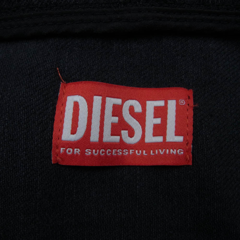 DIESEL ディーゼル 24SS A13033 D-DEWNY-HOOD SHIRT オーバーサイズ フード デニム ジャケット 長袖 シャツ ブラック系 L【中古】