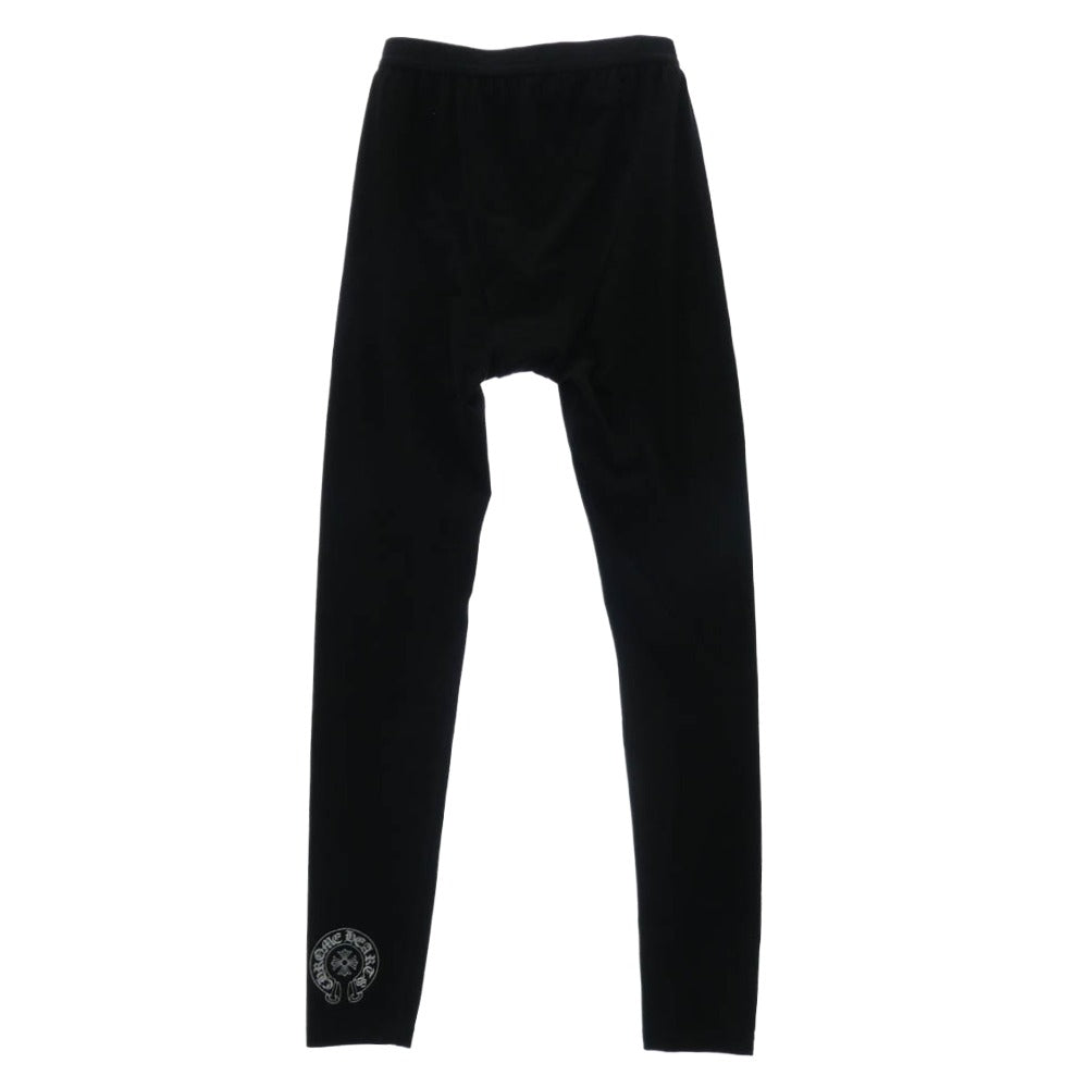 CHROME HEARTS クロムハーツ（原本無） LOGO PRINT LEGGINGS ホースシュー ロゴ プリント レギンス パンツ ブラック系 L【中古】
