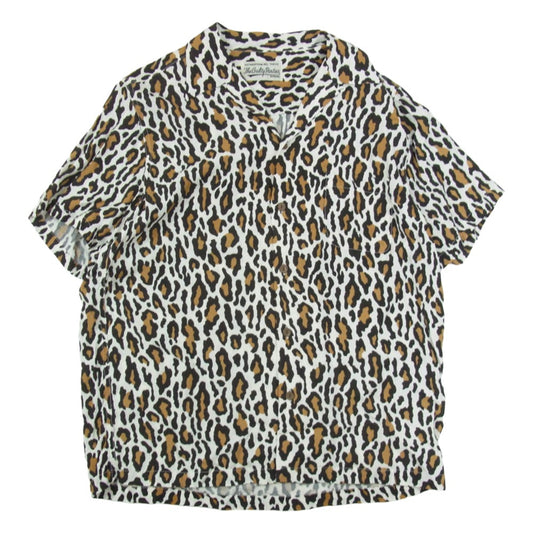 WACKO MARIA ワコマリア 19SS レオパード 開襟 オープンカラー レーヨン 半袖 シャツ ブラウン系 M【中古】