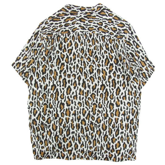 WACKO MARIA ワコマリア 19SS レオパード 開襟 オープンカラー レーヨン 半袖 シャツ ブラウン系 M【中古】