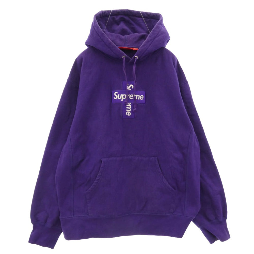 Supreme シュプリーム 20AW Cross box logo Hooded Sweatshirts クロス ボックス ロゴ フーデッド スウェット シャツ パーカー パープル系 M【中古】