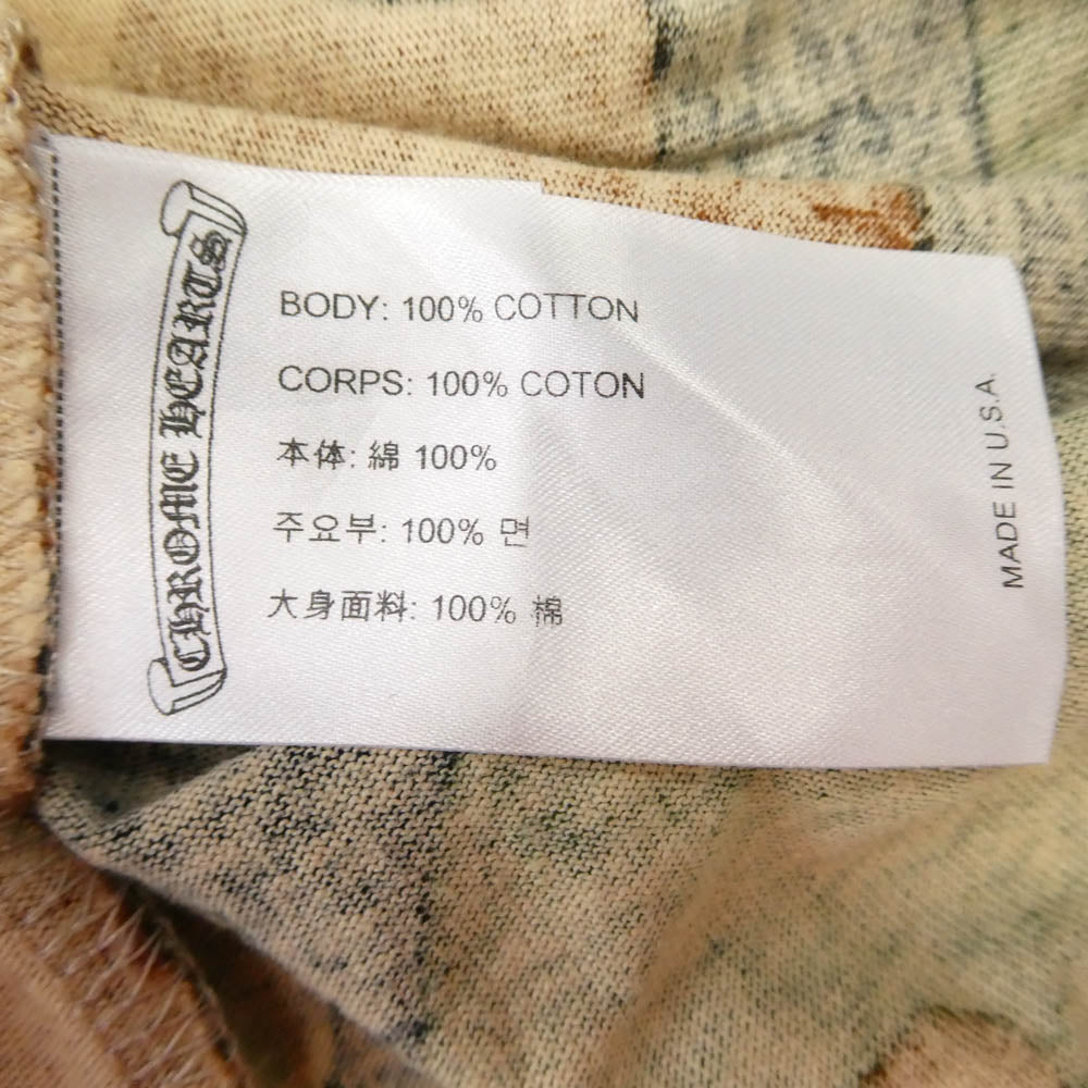 CHROME HEARTS クロムハーツ（原本無） 22SS ×MATTY BOY PPO CAUTION T-SHRT マッティボーイ プロコーション 迷彩柄 両面プリント Tシャツ 半袖 クルーネック カットソー カモフラージュ系 L【中古】