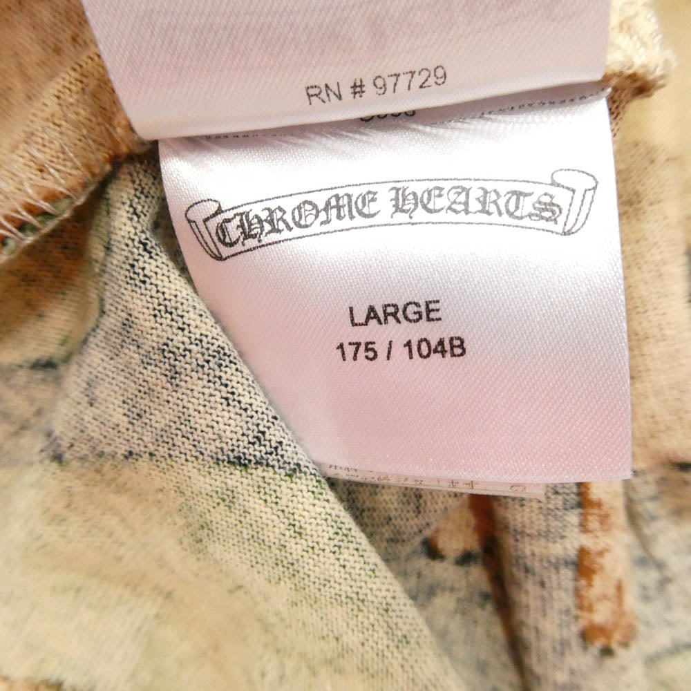 CHROME HEARTS クロムハーツ（原本無） 22SS ×MATTY BOY PPO CAUTION T-SHRT マッティボーイ プロコーション 迷彩柄 両面プリント Tシャツ 半袖 クルーネック カットソー カモフラージュ系 L【中古】