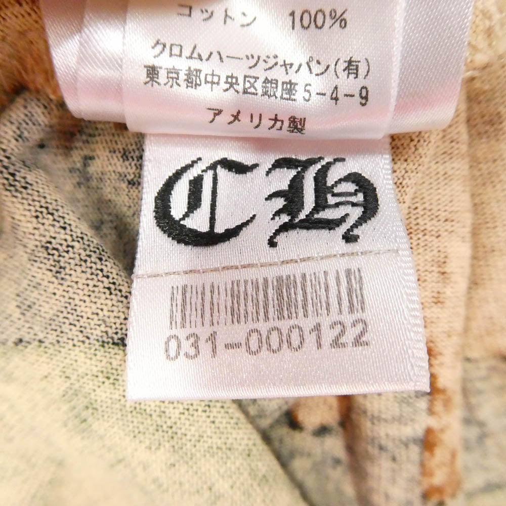 CHROME HEARTS クロムハーツ（原本無） 22SS ×MATTY BOY PPO CAUTION T-SHRT マッティボーイ プロコーション 迷彩柄 両面プリント Tシャツ 半袖 クルーネック カットソー カモフラージュ系 L【中古】