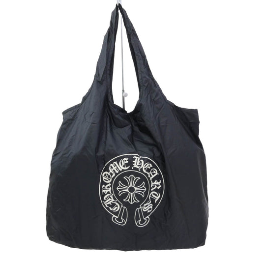CHROME HEARTS クロムハーツ（原本無） ホースシュー ロゴ プリント エコバッグ ブラック系【中古】