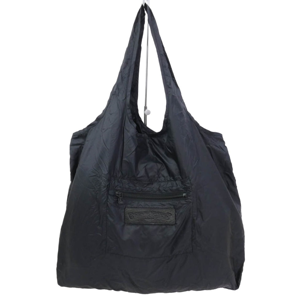 CHROME HEARTS クロムハーツ（原本無） ホースシュー ロゴ プリント エコバッグ ブラック系【中古】