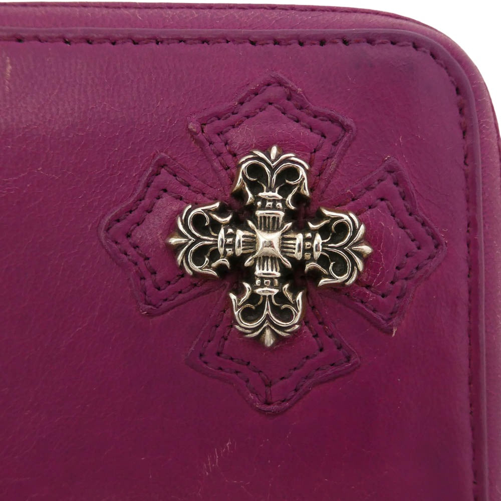 CHROME HEARTS クロムハーツ（原本無） フィリグリープラス ハーフジップ レザー ウォレット 財布 パープル系【中古】 CHROME HEARTS クロムハーツ（原本無） フィリグリープラス ハーフ
