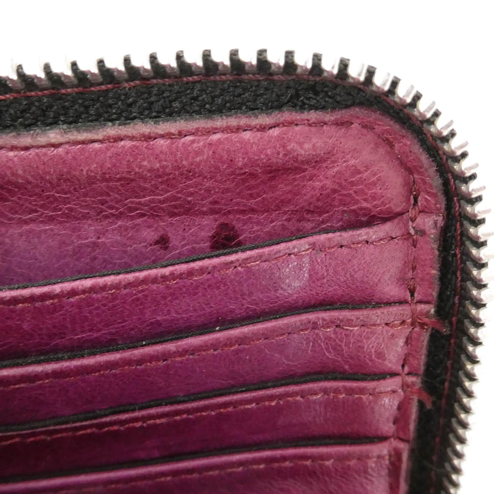 CHROME HEARTS クロムハーツ（原本無） フィリグリープラス ハーフジップ レザー ウォレット 財布 パープル系【中古】