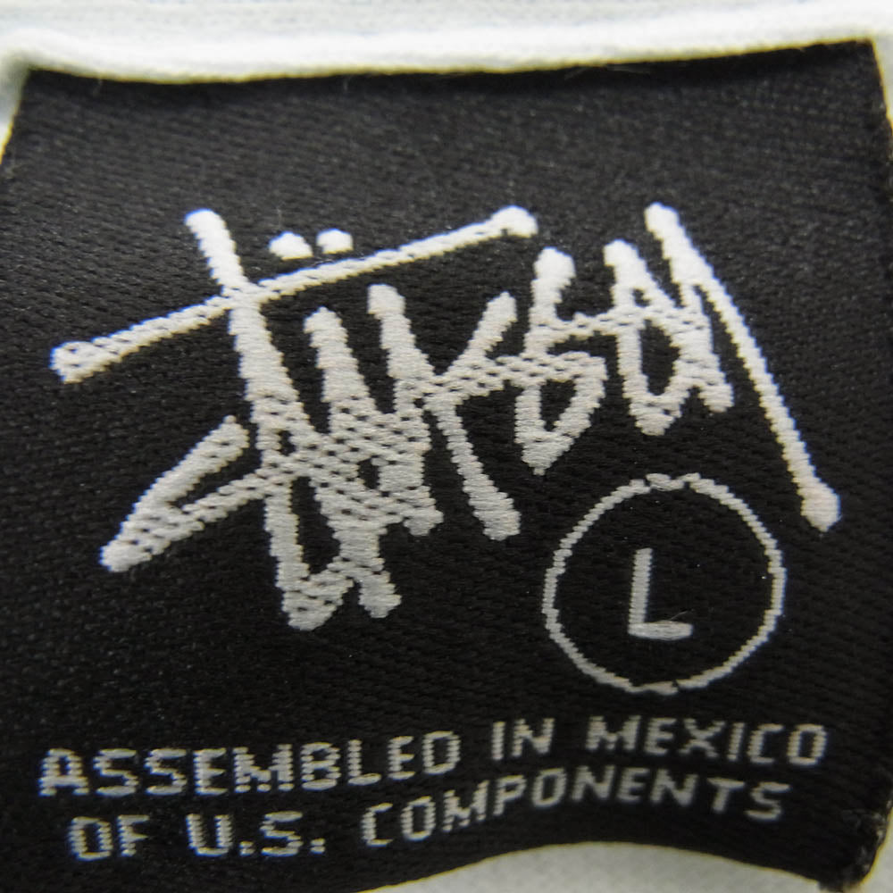 STUSSY ステューシー ライオン クラウンロゴ プリント 半袖 Tシャツ カットソー ライトグリーン系 L【中古】