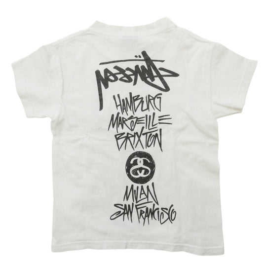 STUSSY ステューシー World Tour Tee ワールドツアー キッズ 半袖 Tシャツ カットソー ホワイト系 S【中古】