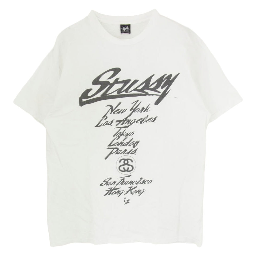 STUSSY ステューシー 00s Old 25周年 オールド プリント 半袖 Tシャツ カットソー ホワイト系 L【中古】