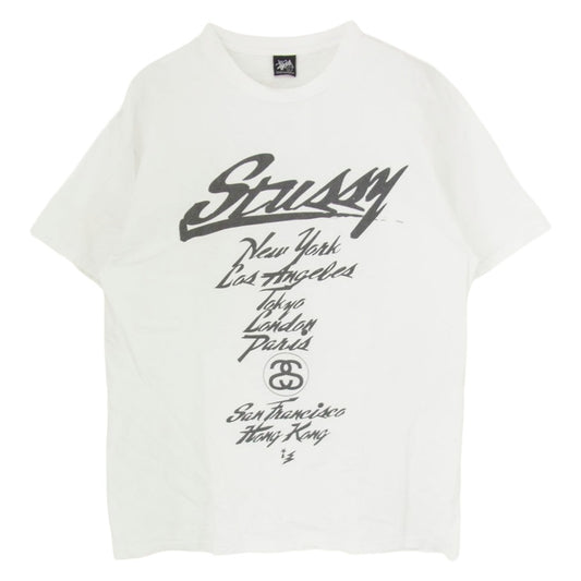 STUSSY ステューシー 00s Old 25周年 オールド プリント 半袖 Tシャツ カットソー ホワイト系 L【中古】
