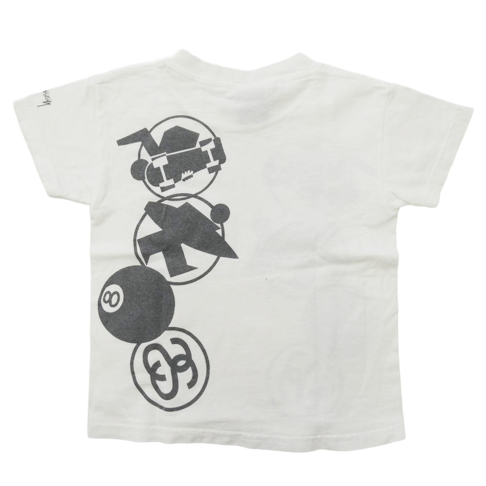 STUSSY ステューシー 90s 00s Old オールド マルチロゴ 半袖 Tシャツ カットソー キッズ ホワイト ホワイト系 S【中古】