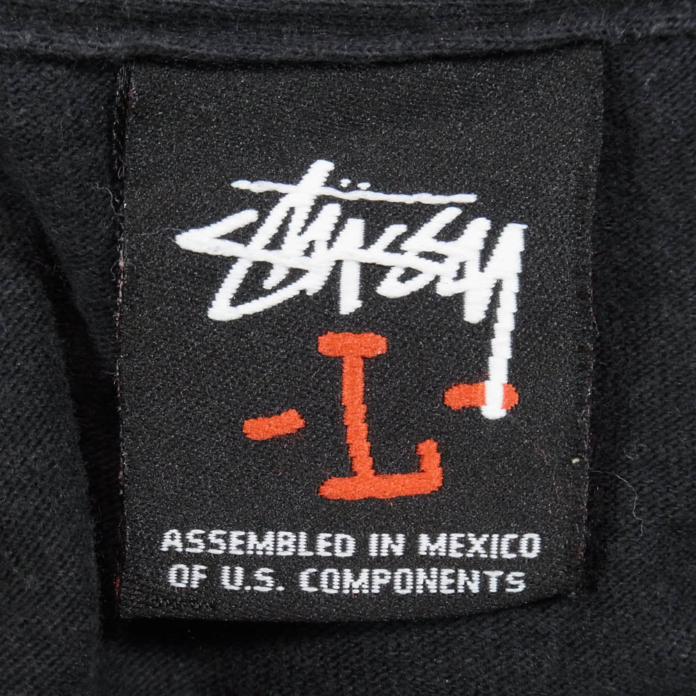 STUSSY ステューシー 90s 00s Old オールド マルチロゴ 半袖 Tシャツ カットソー ブラック ブラック系 L【中古】