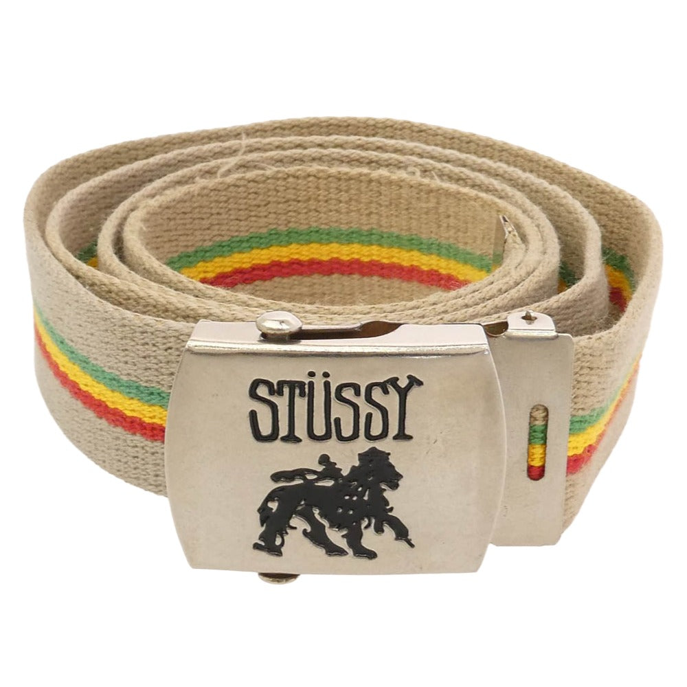STUSSY ステューシー 90s 00s Old オールド ラスタカラー ガチャベルト ライトブラウン系【中古】