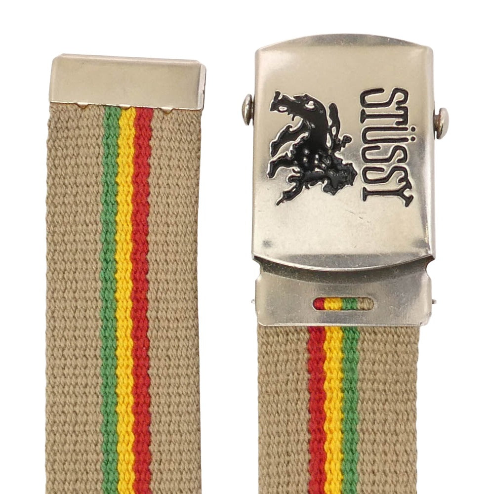 STUSSY ステューシー 90s 00s Old オールド ラスタカラー ガチャベルト ライトブラウン系【中古】
