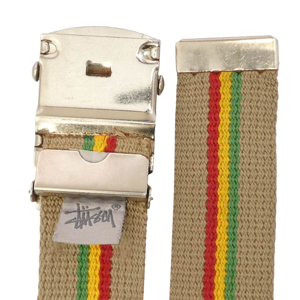 STUSSY ステューシー 90s 00s Old オールド ラスタカラー ガチャベルト ライトブラウン系【中古】