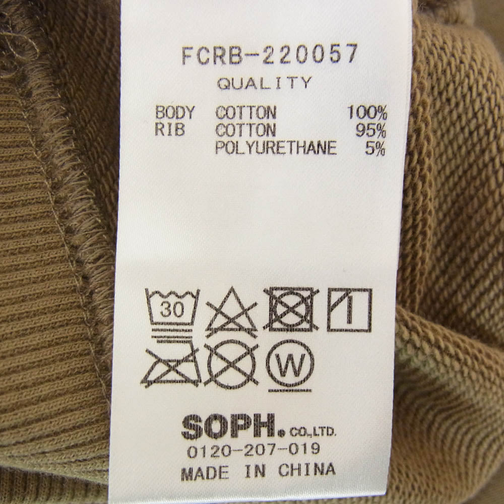 F.C.R.B. エフシーアールビー FCRB-220057 SMALL AUTHENTIC LOGO CREWNECK スモールオーセンティックロゴ クルーネックスウェット カーキ系 S【極上美品】【中古】
