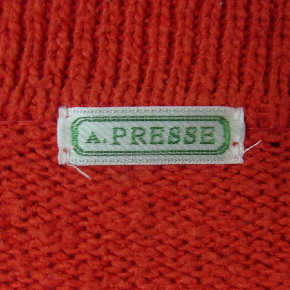 A.PRESSE アプレッセ 26SAP-03-09 Washed Silk Nep Polo Shirts シルクネップ ニット ポロシャツ レッド系 2【中古】