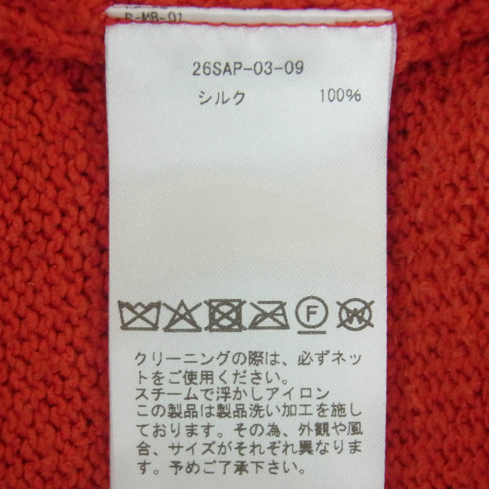 A.PRESSE アプレッセ 26SAP-03-09 Washed Silk Nep Polo Shirts シルクネップ ニット ポロシャツ レッド系 2【中古】