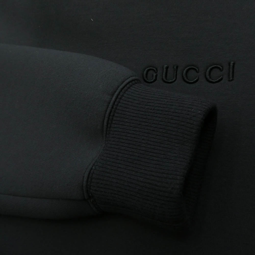 GUCCI グッチ 824343 XJG70 ロゴ刺繍 ジャージー フーデッド