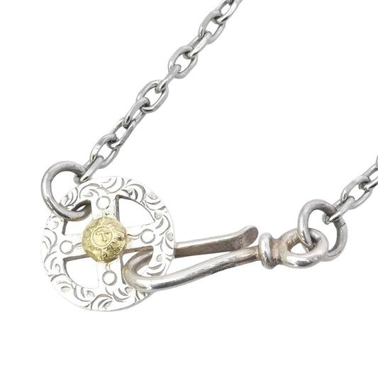 FIRST ARROW's ファーストアローズ K18付 メディスンホイール付き チェーン Sサイズ 45cm シルバー系 ゴールド系【中古】