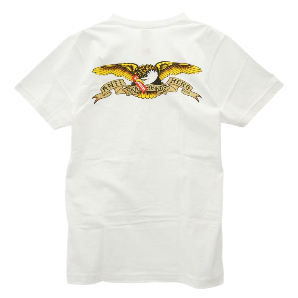 Supreme シュプリーム 16SS ANTIHERO アンタイヒーロー Pocket Tee 胸ポケット ロゴプリント 半袖 Tシャツ ホワイト系 マルチカラー系 M【極上美品】【中古】