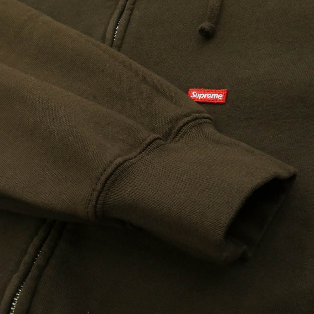Supreme シュプリーム 25AW Small Box Zip Up Hooded Sweatshirt スモールボックス ジップアップ フード スウェットシャツ パーカー カーキ系 M【中古】