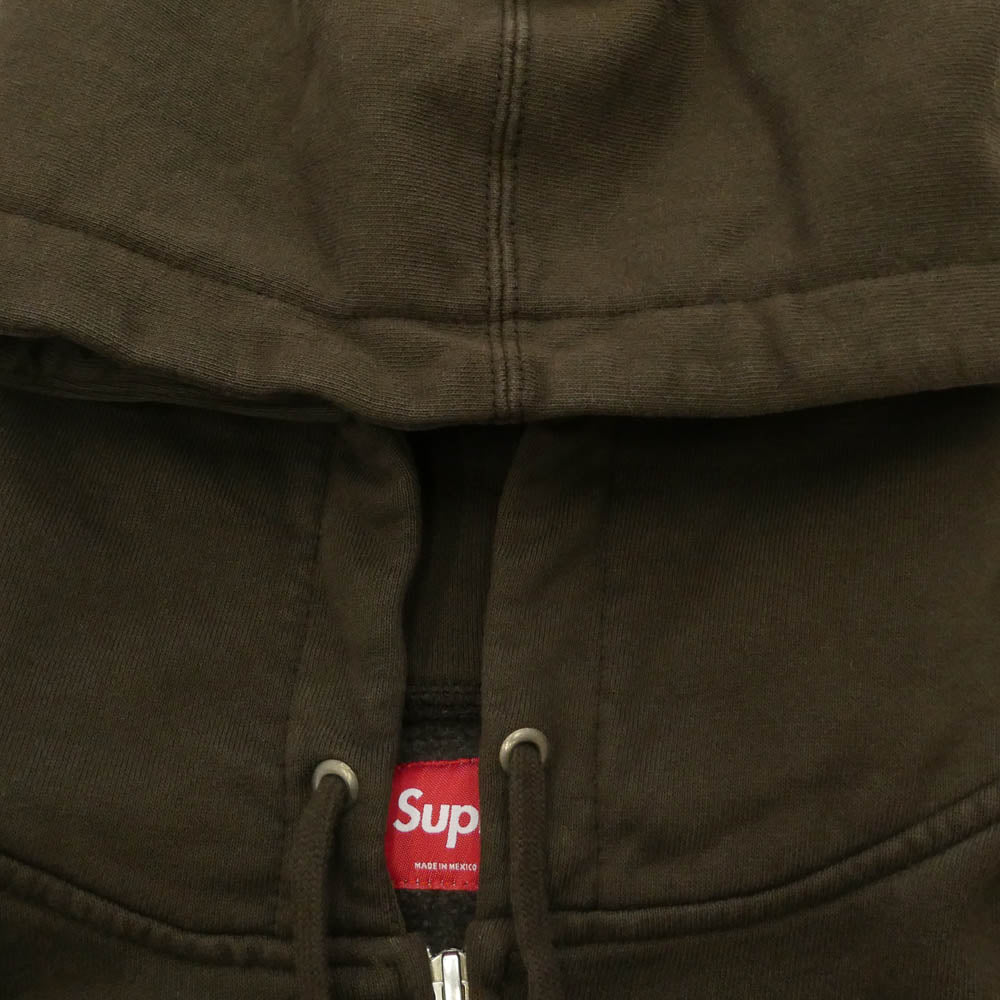 Supreme シュプリーム 25AW Small Box Zip Up Hooded Sweatshirt スモールボックス ジップアップ フード スウェットシャツ パーカー カーキ系 M【中古】