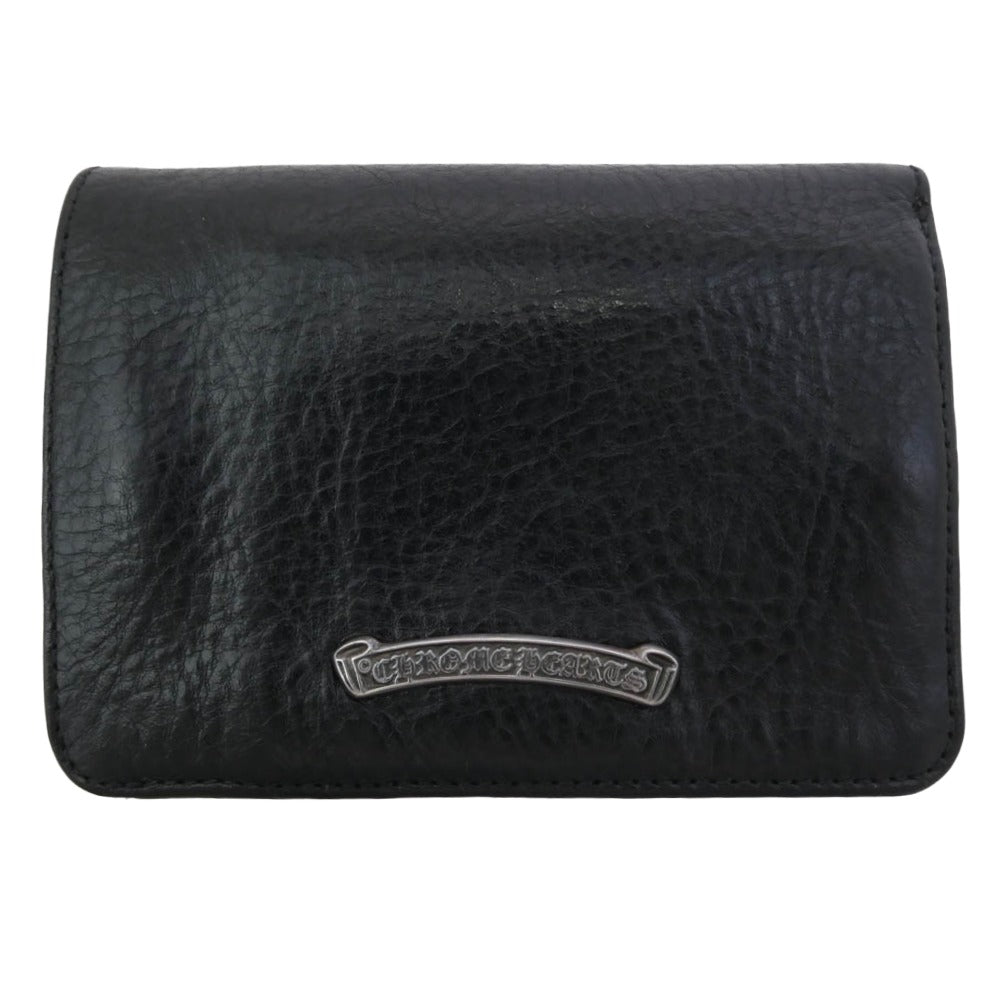 CHROME HEARTS クロムハーツ（原本有） JOEY ジョーイ スクロールラベル レザー ウォレット 財布 ブラック系【中古】