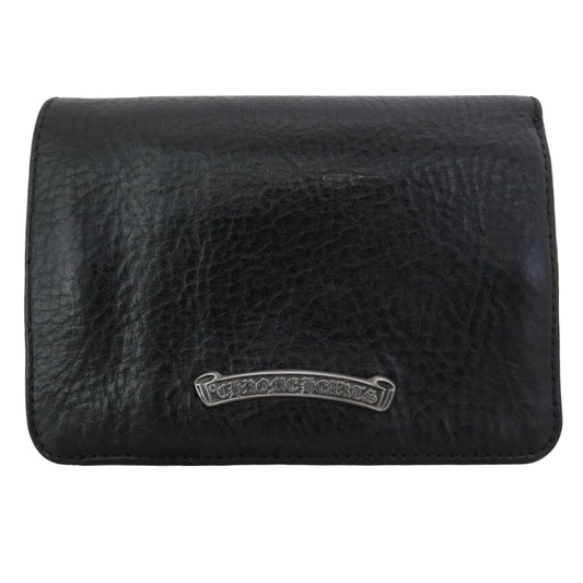 CHROME HEARTS クロムハーツ（原本有） JOEY ジョーイ スクロールラベル レザー ウォレット 財布 ブラック系【中古】