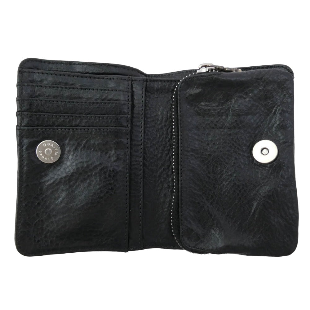 CHROME HEARTS クロムハーツ（原本有） JOEY ジョーイ スクロールラベル レザー ウォレット 財布 ブラック系【中古】