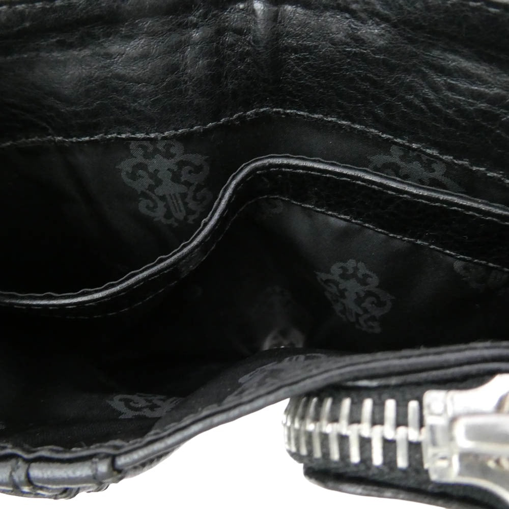 CHROME HEARTS クロムハーツ（原本有） JOEY ジョーイ スクロールラベル レザー ウォレット 財布 ブラック系【中古】