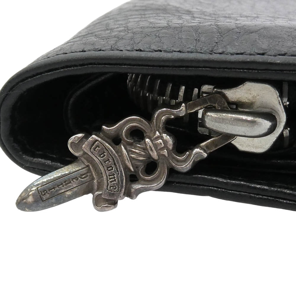 CHROME HEARTS クロムハーツ（原本有） JOEY ジョーイ スクロールラベル レザー ウォレット 財布 ブラック系【中古】