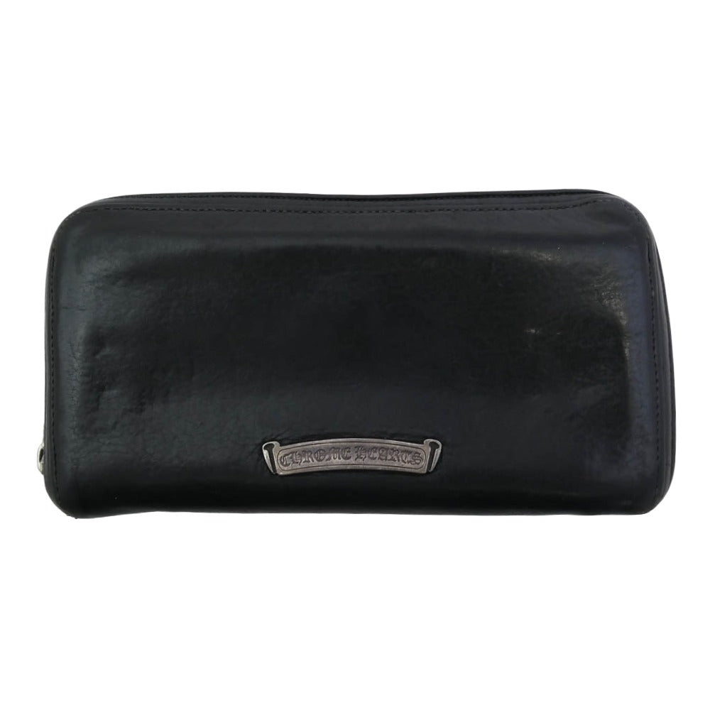 CHROME HEARTS クロムハーツ（原本無） REC F ZIP フィリグリープラス ダガージップ レザー ウォレット 財布 ブラック系 シルバー系【中古】