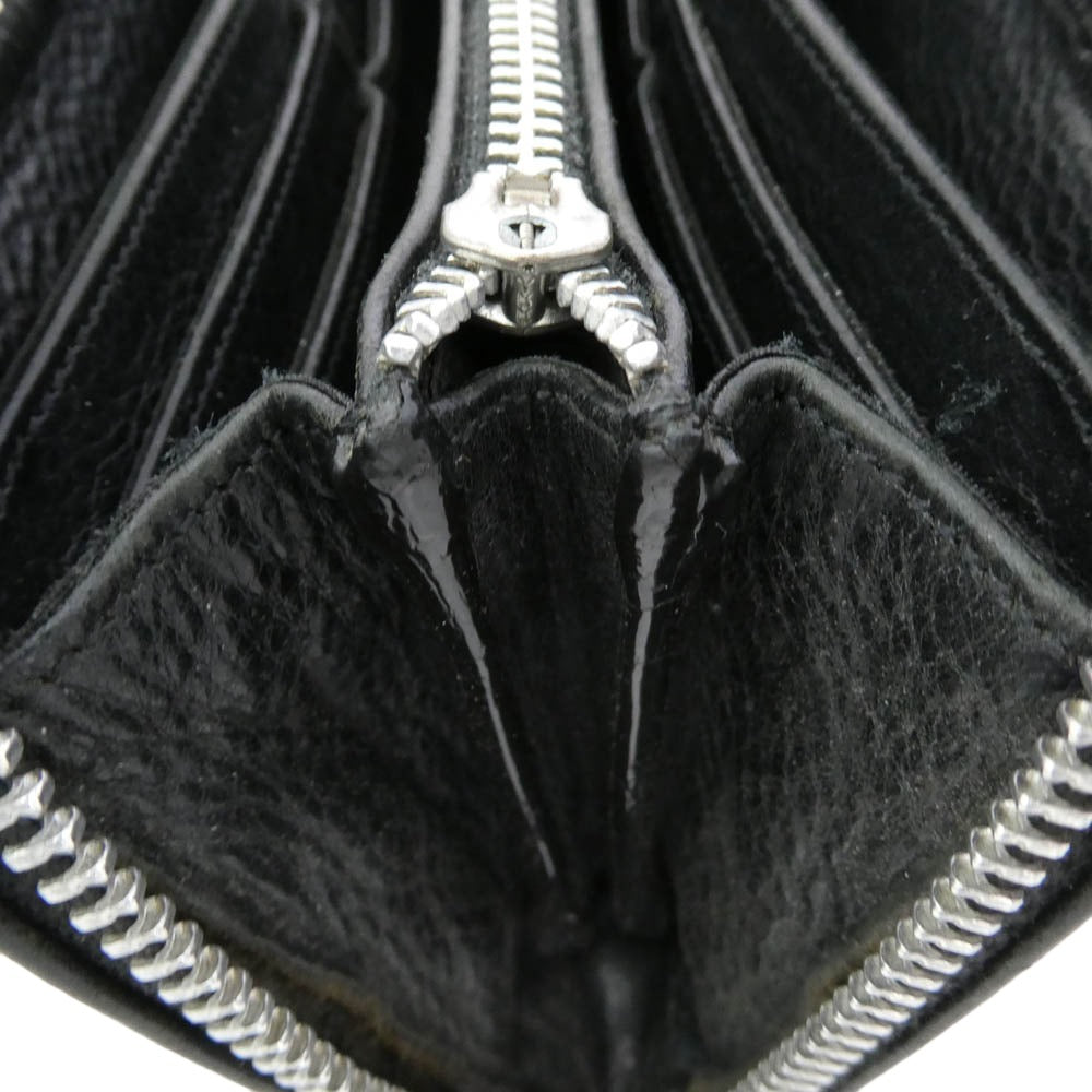 CHROME HEARTS クロムハーツ（原本無） REC F ZIP フィリグリープラス ダガージップ レザー ウォレット 財布 ブラック系 シルバー系【中古】