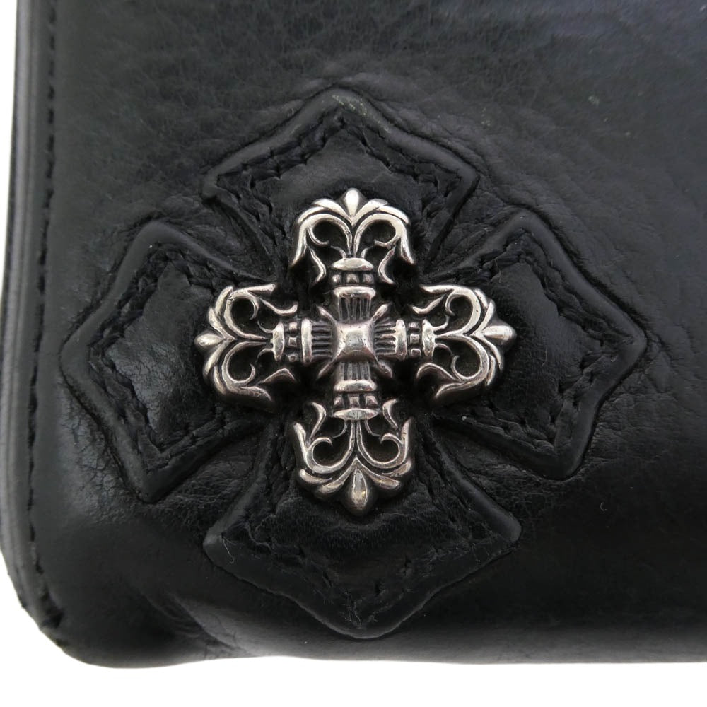 CHROME HEARTS クロムハーツ（原本無） REC F ZIP フィリグリープラス ダガージップ レザー ウォレット 財布 ブラック系 シルバー系【中古】