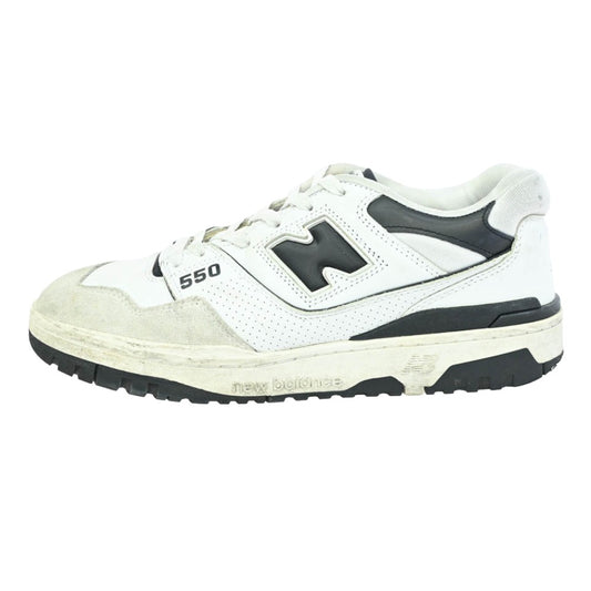 NEW BALANCE ニューバランス BB550LM1 550 Black ブラック レザー スニーカー ホワイト系 ブラック系 27.5cm【中古】