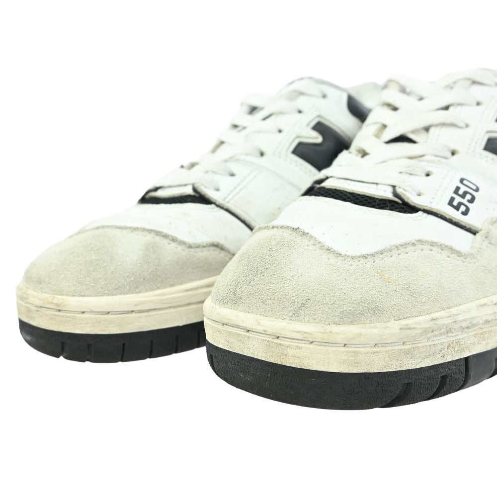 NEW BALANCE ニューバランス BB550LM1 550 Black ブラック レザー スニーカー ホワイト系 ブラック系 27.5cm【中古】