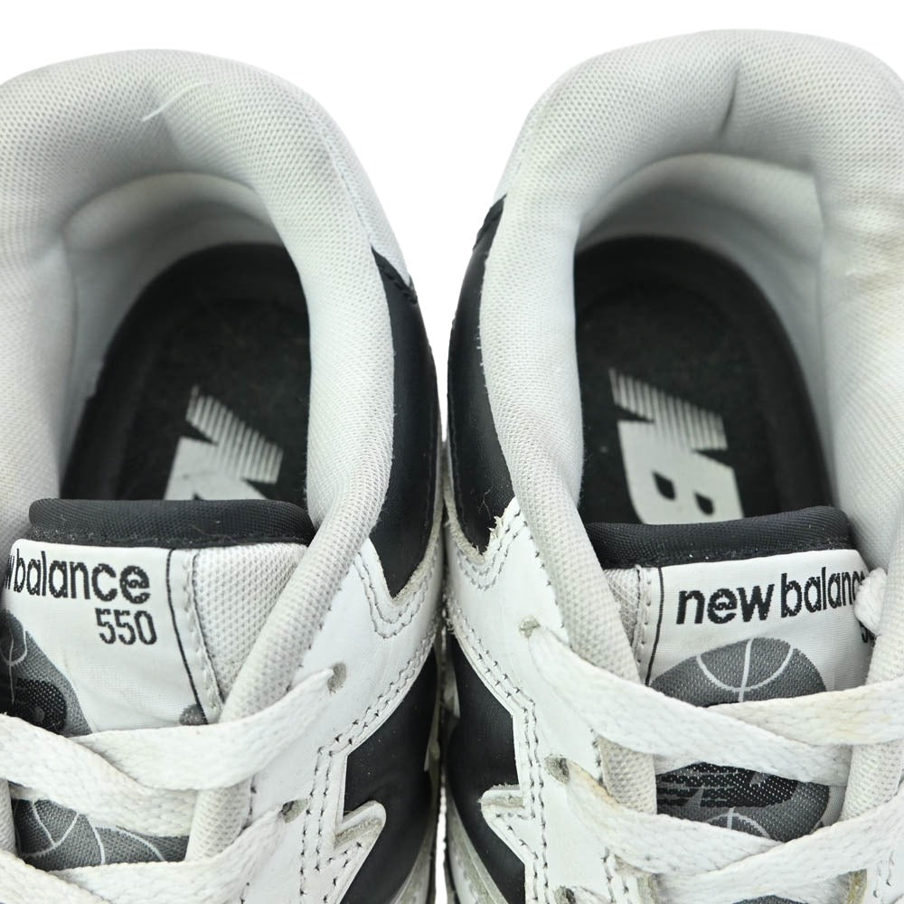 NEW BALANCE ニューバランス BB550LM1 550 Black ブラック レザー スニーカー ホワイト系 ブラック系 27.5cm【中古】