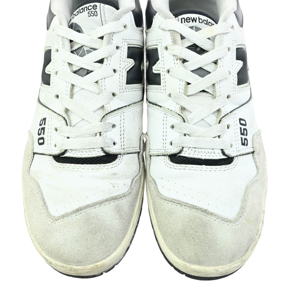 NEW BALANCE ニューバランス BB550LM1 550 Black ブラック レザー スニーカー ホワイト系 ブラック系 27.5cm【中古】