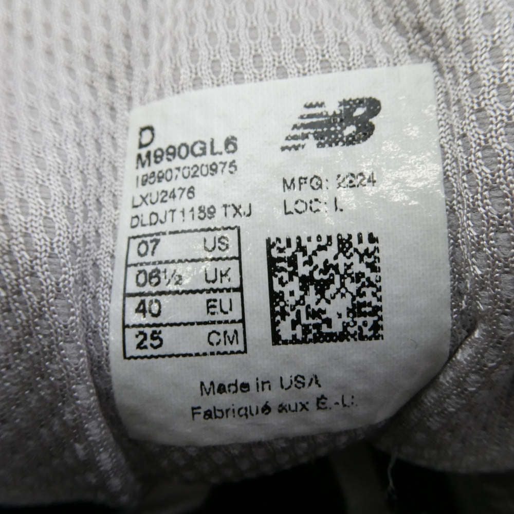 NEW BALANCE ニューバランス M990GL6 990V6 Gray グレー スエード スニーカー グレー系 25cm【中古】