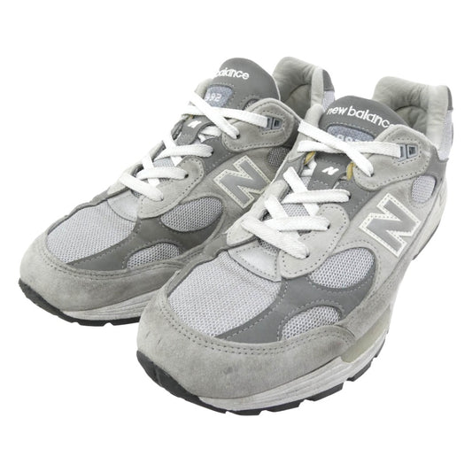 NEW BALANCE ニューバランス M992GR 992 Gray グレー スエード スニーカー グレー系 27.5cm【中古】