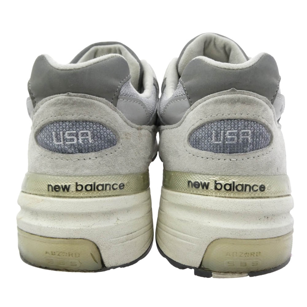 NEW BALANCE ニューバランス M992GR 992 Gray グレー スエード スニーカー グレー系 27.5cm【中古】